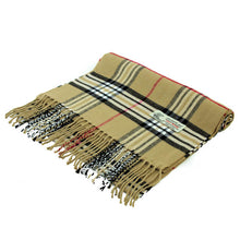 Load image into Gallery viewer, Plaid Cashmere Feel Scarf 12-pack Camel
