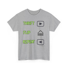 Load image into Gallery viewer, Thrift Flip Repeat Retro Buttons Thrifter Reseller T-Shirt - ALL Sizes - S - 5XL
