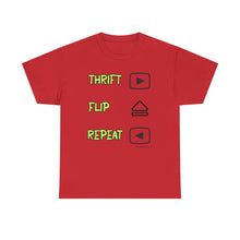 Load image into Gallery viewer, Thrift Flip Repeat Retro Buttons Thrifter Reseller T-Shirt - ALL Sizes - S - 5XL
