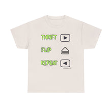 Load image into Gallery viewer, Thrift Flip Repeat Retro Buttons Thrifter Reseller T-Shirt - ALL Sizes - S - 5XL
