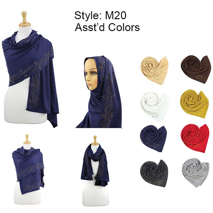 Rhinestones Jersey Scarves