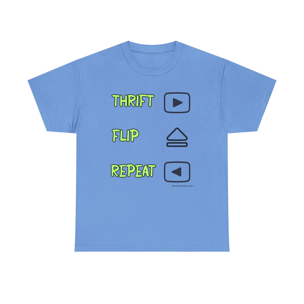 Thrift Flip Repeat Retro Buttons Thrifter Reseller T-Shirt - ALL Sizes - S - 5XL