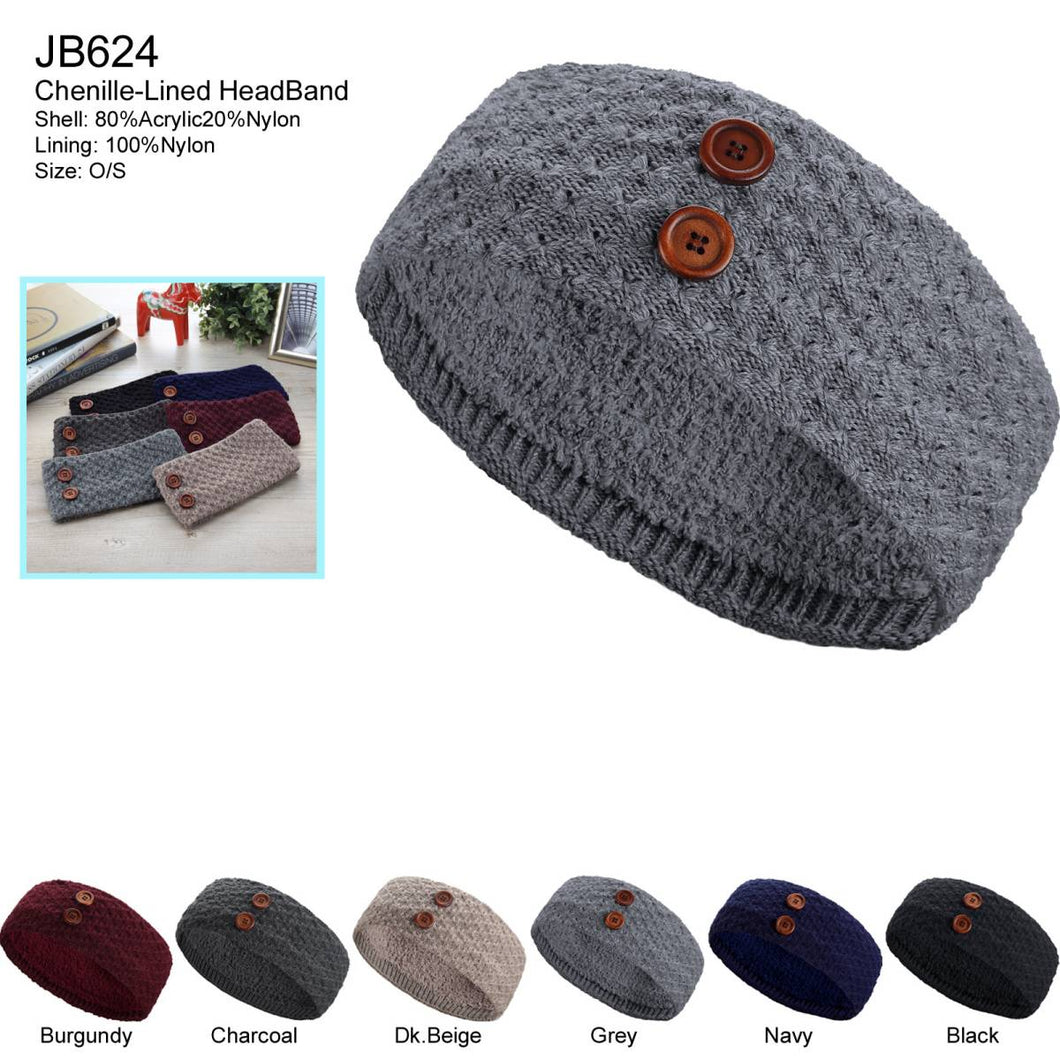 12-pack Women's Cable Knitted Fuzzy Lined Warm Headbands