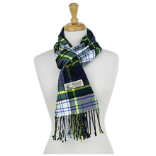 Load image into Gallery viewer, Plaid Cashmere Feel Scarf 12-pack Navy/grn/wht
