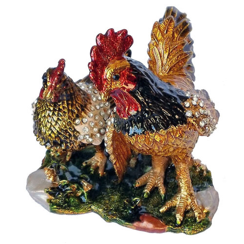 Couple Rooster Chicken Jewelry Case  (MINIMUM OF 2)