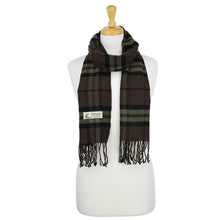 Load image into Gallery viewer, Plaid Cashmere Feel Scarf 12-pack Brown
