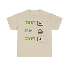 Load image into Gallery viewer, Thrift Flip Repeat Retro Buttons Thrifter Reseller T-Shirt - ALL Sizes - S - 5XL
