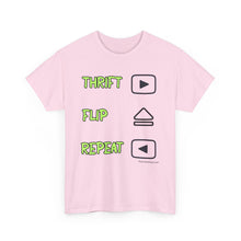 Load image into Gallery viewer, Thrift Flip Repeat Retro Buttons Thrifter Reseller T-Shirt - ALL Sizes - S - 5XL
