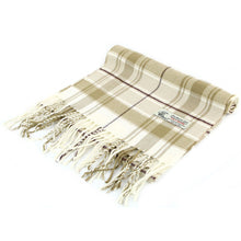Load image into Gallery viewer, Plaid Cashmere Feel Scarf 12-pack Beige
