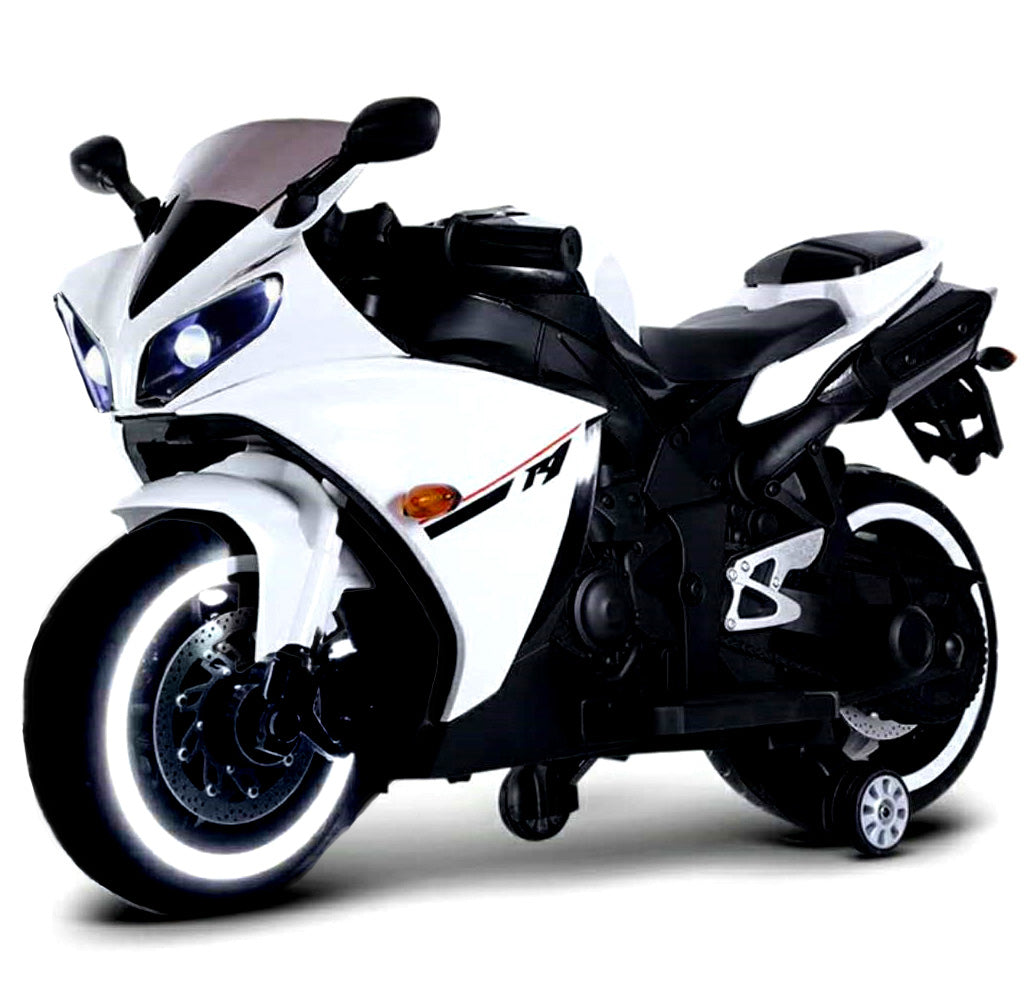 TAMCO-T1 white kids motorcycle ,12V wheels with light, hand drive , PU seat, electric motorcycle Children ride on motorcycle