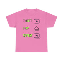 Load image into Gallery viewer, Thrift Flip Repeat Retro Buttons Thrifter Reseller T-Shirt - ALL Sizes - S - 5XL
