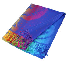 Load image into Gallery viewer, Colorful Peacock Feathers Pashmina Scarf Shawls (Sold by Dozen)

