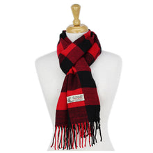 Load image into Gallery viewer, Checkers Cashmere Feel Scarf 12-pack Black/red
