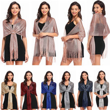 Load image into Gallery viewer, Lightweight Metallic Fish Net Scarf, Party Scarf
