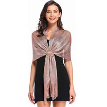 Load image into Gallery viewer, Lightweight Metallic Fish Net Scarf, Party Scarf

