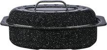 Load image into Gallery viewer, Granite Ware 13&quot; Covered Oval Roaster Black
