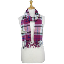 Load image into Gallery viewer, Plaid Cashmere Feel Scarf 12-pack Burgundy/L.blue
