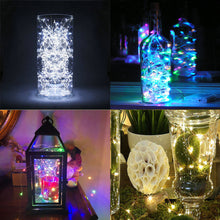Load image into Gallery viewer, String Fairie light 35ft LED Red White Blue fairies string light copper-wire Dual power -USB or 2AA Battery  (minimum of 12)
