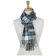 Load image into Gallery viewer, Plaid Cashmere Feel Scarf 12-pack Blue/wht/brn

