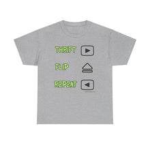 Load image into Gallery viewer, Thrift Flip Repeat Retro Buttons Thrifter Reseller T-Shirt - ALL Sizes - S - 5XL
