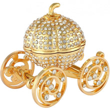 Load image into Gallery viewer, Golden Crystal Studded Small Cinderella Pumpkin Coach Figurine carriage  (MINIMUM OF 2)
