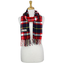 Load image into Gallery viewer, Plaid Cashmere Feel Scarf 12-pack Red/navy/wht
