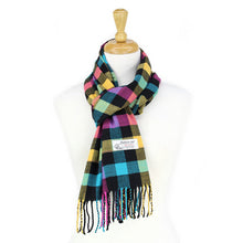 Load image into Gallery viewer, Small Checkers Cashmere Feel Scarf 12-pack Multi Blue

