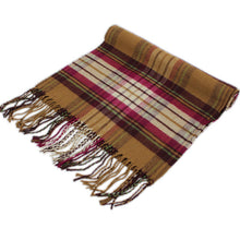 Load image into Gallery viewer, Plaid Cashmere Feel Scarf 12-pack Brown/burgundy
