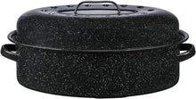 Load image into Gallery viewer, Granite Ware 18&quot; Covered Oval Roaster Black
