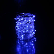 Load image into Gallery viewer, String Fairie light LED Blue copper-wire Dual power -USB or 2AA Battery (minimum of 12)
