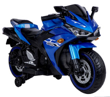 Load image into Gallery viewer, TAMCO-T3 painted blue kids 12V wheels with light, hand drive , electric motorcycle Children ride on motorcycle
