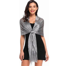 Load image into Gallery viewer, Lightweight Metallic Fish Net Scarf, Party Scarf
