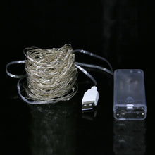 Load image into Gallery viewer, String Fairie light 35ft LED PURPLE copper-wire Dual power -USB or 2AA Battery (minimum of 12)
