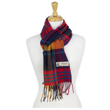 Load image into Gallery viewer, Plaid Cashmere Feel Scarf 12-pack Multi Navy/orange/coral

