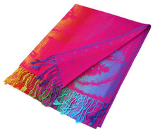 Load image into Gallery viewer, Colorful Peacock Feathers Pashmina Scarf Shawls (Sold by Dozen)
