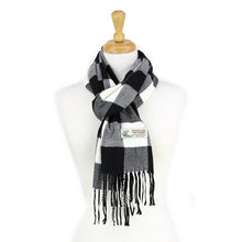 Load image into Gallery viewer, Checkers Cashmere Feel Scarf 12-pack Black/white
