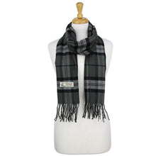 Load image into Gallery viewer, Plaid Cashmere Feel Scarf 12-pack Grey
