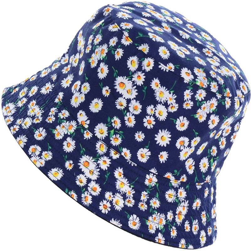 Reversible Printed Bucket hat - navy