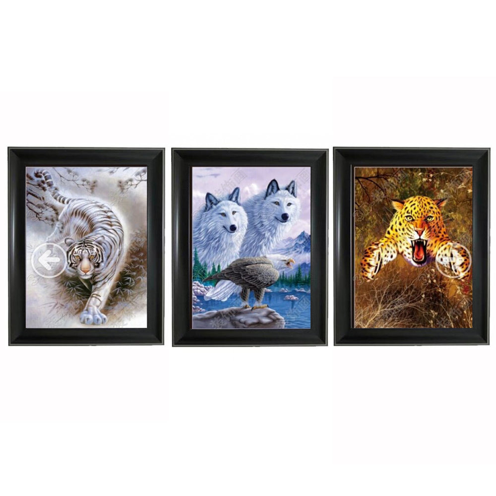 Tiger, wolf and leopard 3D Triple Image  (MINIMUM OF 4)