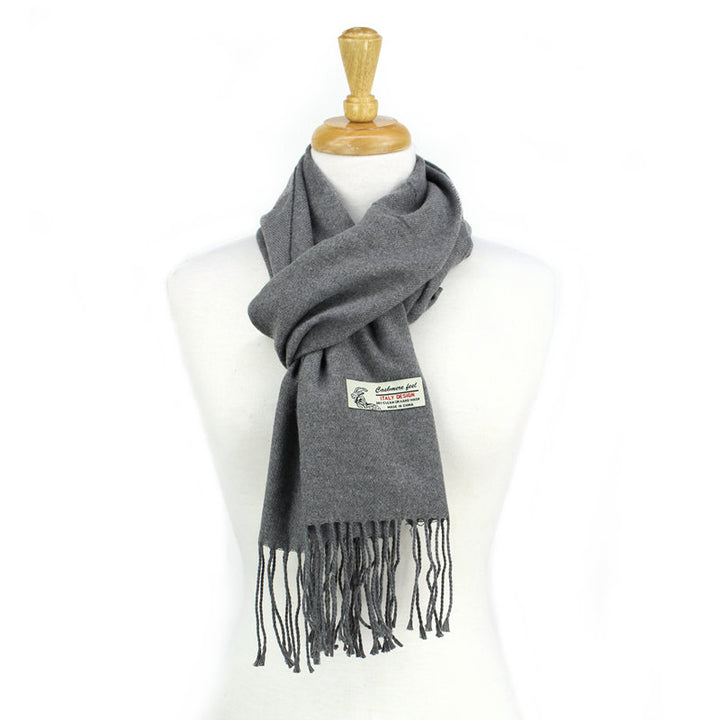 Solid Color Cashmere Feel Scarf 12-pack Grey