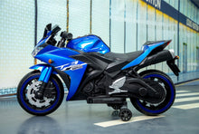 Load image into Gallery viewer, TAMCO-T3 painted blue kids 12V wheels with light, hand drive , electric motorcycle Children ride on motorcycle
