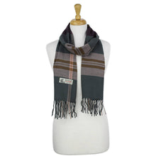 Load image into Gallery viewer, Plaid Cashmere Feel Scarf 12-pack Grey/pink
