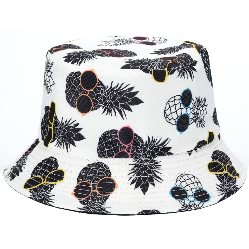 Reversible Printed Bucket Hat Pine Apple