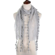 Load image into Gallery viewer, Fashion Lace Tassel Sheer Oblong Lightweight Scarf
